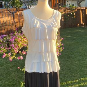 Skye’s The Limit In Full Bloom White Ruffle Top